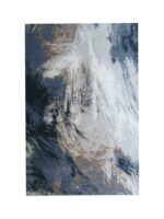 Modern Large 4x5m Blue Rug - Grey - White