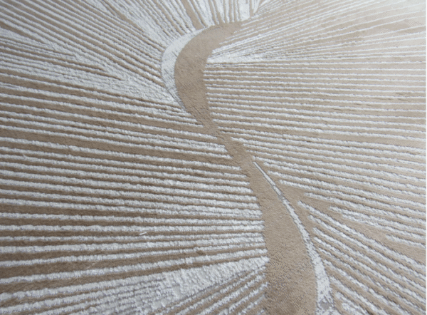 Beige Brown Round Rug
