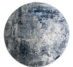 Round Rug - Large Round table Rug - Grey -Blue