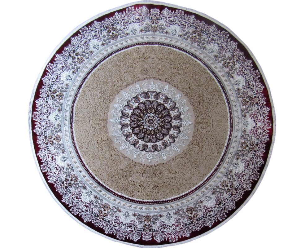 Round Large Rug - 2.4m - Red & White