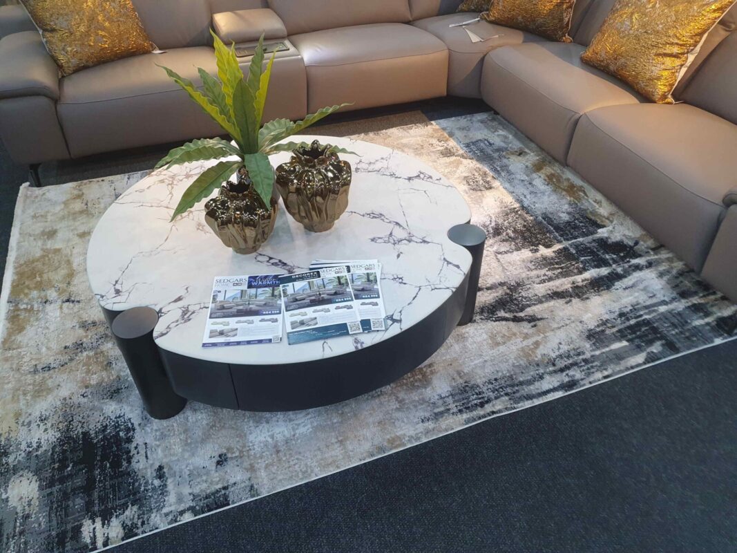 Abstract Black Beige Rug - Randburg Rug store