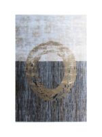 Contemporary Unique Design Rug - Rust Brown - Grey