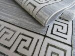 Modern Contemporary Minimalist Rug – Grey & White - Image 6