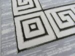Modern Contemporary Minimalist Rug – Grey & White - Image 2
