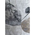 Modern pebb;e Rug - Light Grey - Off White and Beige