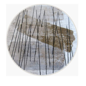 Scribble round rug - Light Grey - Beuge