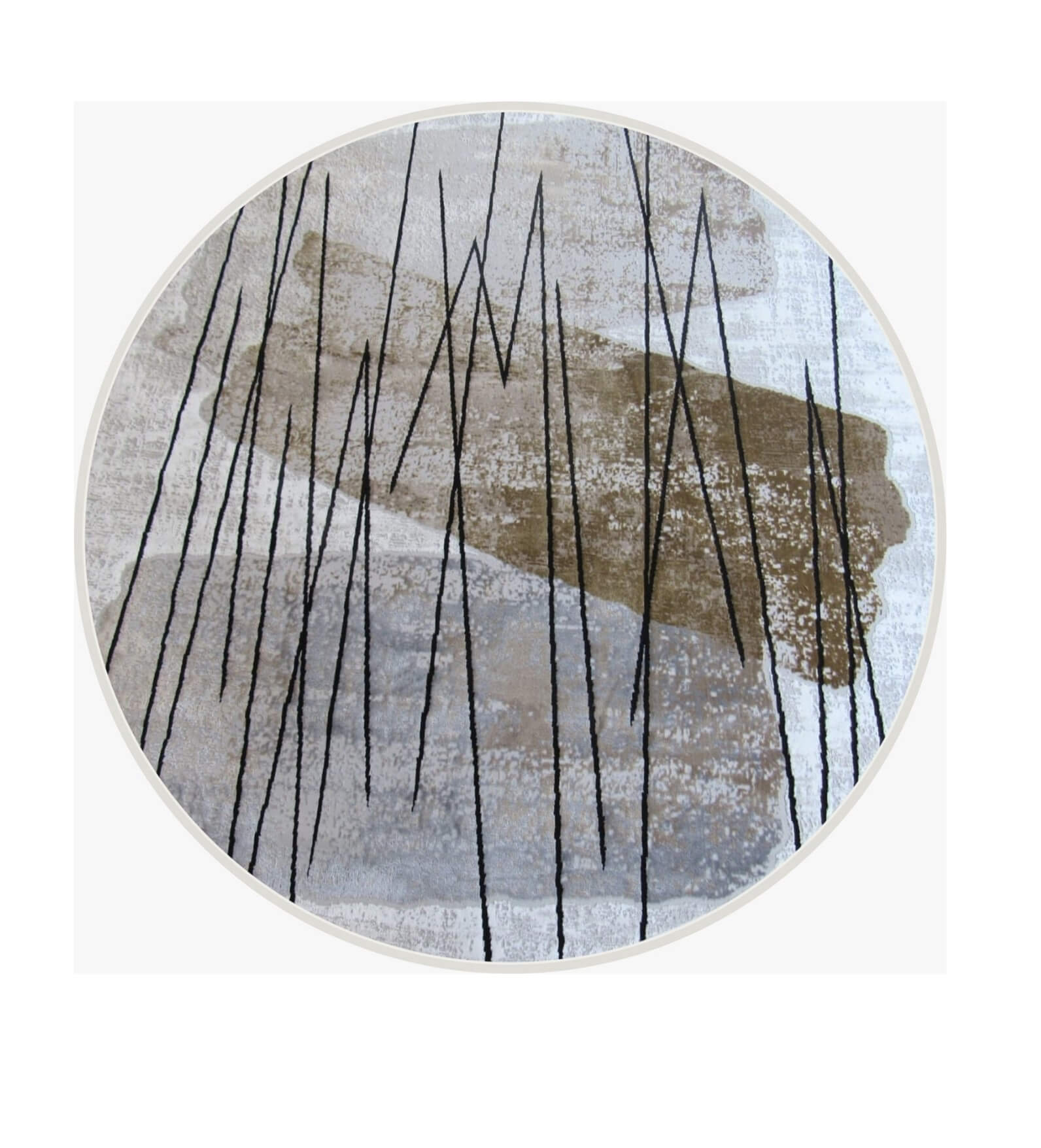 Light Beige Scribble round rug Scribble round rug - Light Grey - Beuge