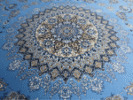 Blue Cream & Beige Round Rug