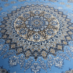 Blue Cream & Beige Round Rug