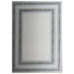 Modern Light Grey - White border rug