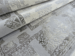 Modern Silver Aztec abstract Rug – Light Grey , White & Silver Rug - Image 3