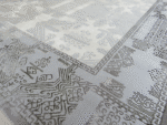 Modern Silver Aztec abstract Rug – Light Grey , White & Silver Rug - Image 5