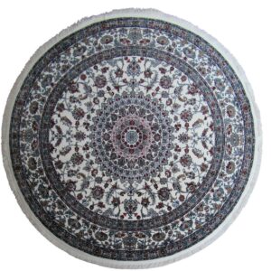 Persian Round Rug - Red - Blue