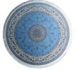 Persian Inspired Blue Round Rug