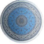 Persian Inspired Blue Round Rug