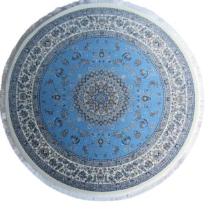 Persian Inspired Blue Round Rug