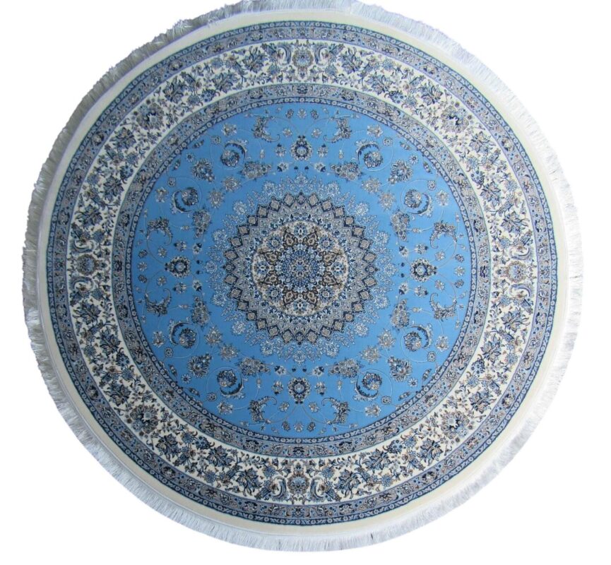 Persian Inspired Blue Round Rug