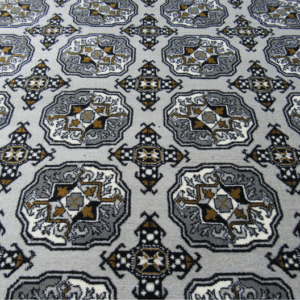 Round Grey Bukhara Rug