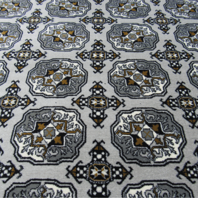 Round Grey Bukhara Rug