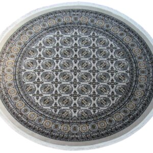 Persian Grey Bukhara Round Rug