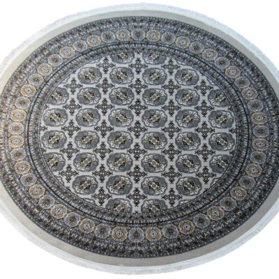 Persian Grey Bukhara Round Rug