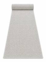 Berber Bahari wool runner rug rolled up on a white background