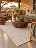 Luna rug styled in a room setting