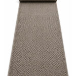 Linen Wool wool runner rug rolled up on a white background