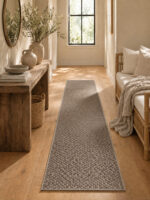Linen Wool wool runner rug styled in a hallway