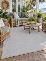 Natural Flair Pampas Grey wool rug styled in a room setting