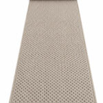 Wool Cotton wool runner rug rolled up on a white background