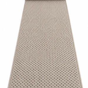 Wool Cotton wool runner rug rolled up on a white background