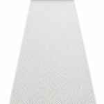 Wool Fleece White wool runner rug rolled up on a white background