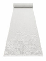 Wool Fleece White wool runner rug rolled up on a white background