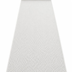 Wool Fleece White wool runner rug rolled up on a white background