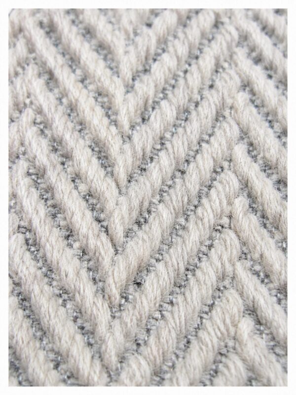 Close-up of Wool Weave Herringbone wool rug texture