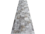 Modern Patchwork Abstract - 1m x 4m & 5m Runner –  Grey & Brown - Image 2