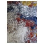 Modern Colourful Absract Rug - Yellow Blue - Orange