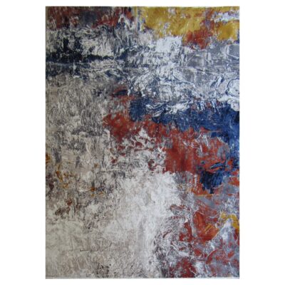 Modern Colourful Absract Rug - Yellow Blue - Orange