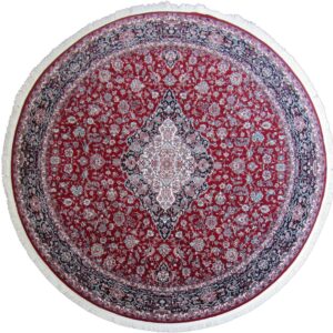 Persian Kashan Round Rug - Red