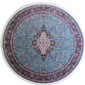 Persian Blue Red Meallion Round Rug