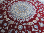 Persian Kashan Medallion Classic Round Rug – Red & White - Image 2
