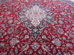 Persian Kashan Inspired Classic Round Rug – Red & White - Image 2