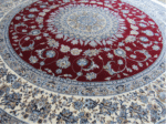 Persian Kashan Medallion Classic Round Rug – Red & White - Image 4