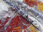 Modern Vibrant Abstract Rug – Light Beige, Yellow , Blue & Yellow Rug - Image 8