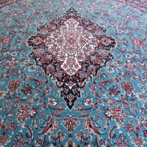 Red Blue Round Table Rug
