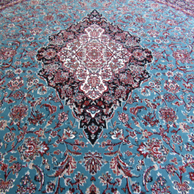 Red Blue Round Table Rug