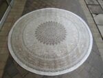 Light Beige - Grey round rug