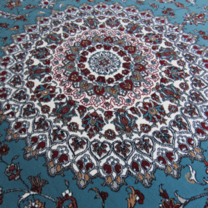 Turquoise round persian rug
