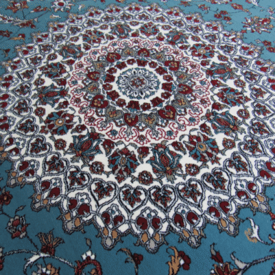Turquoise round persian rug